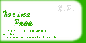 norina papp business card